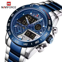 Naviforce 9171 - Stainless Steel Dual Wrist Watch